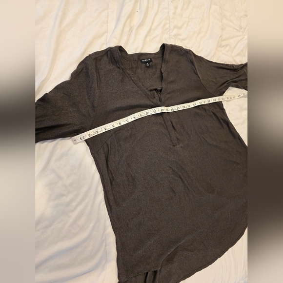 Torrid Womens Harper Georgette Straight Hem Blouse Charcoal and Black Size 0 - Picture 7 of 14